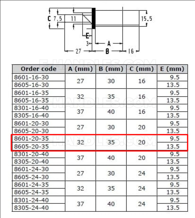 SOBINCO 8601-20-35 - wymiary techniczne